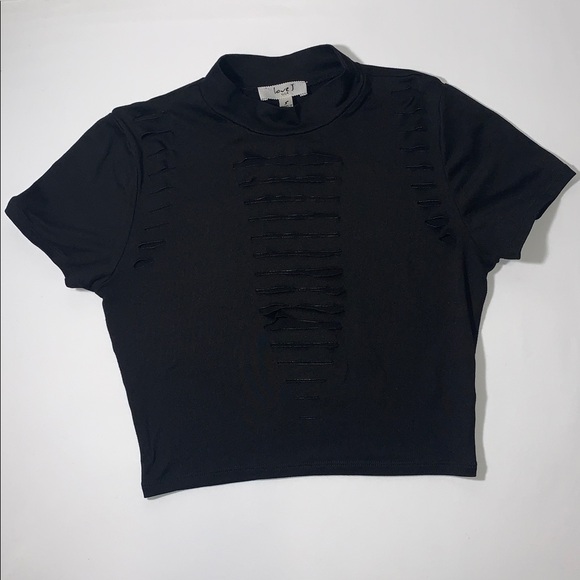 Love J Black Crop Top Size Small - Picture 1 of 7